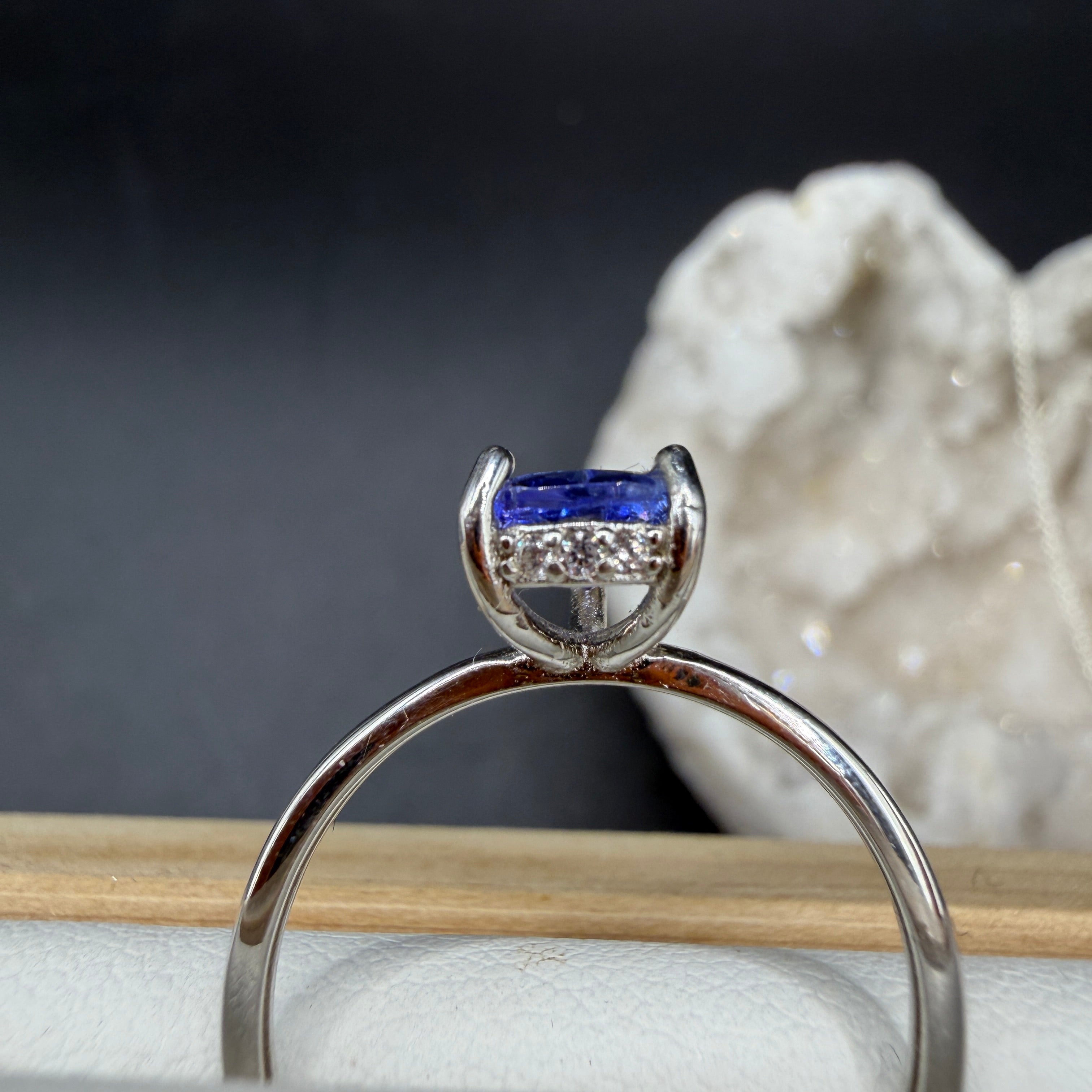 Tanzanite Teardrop Ring and Necklace S925 Certified Set