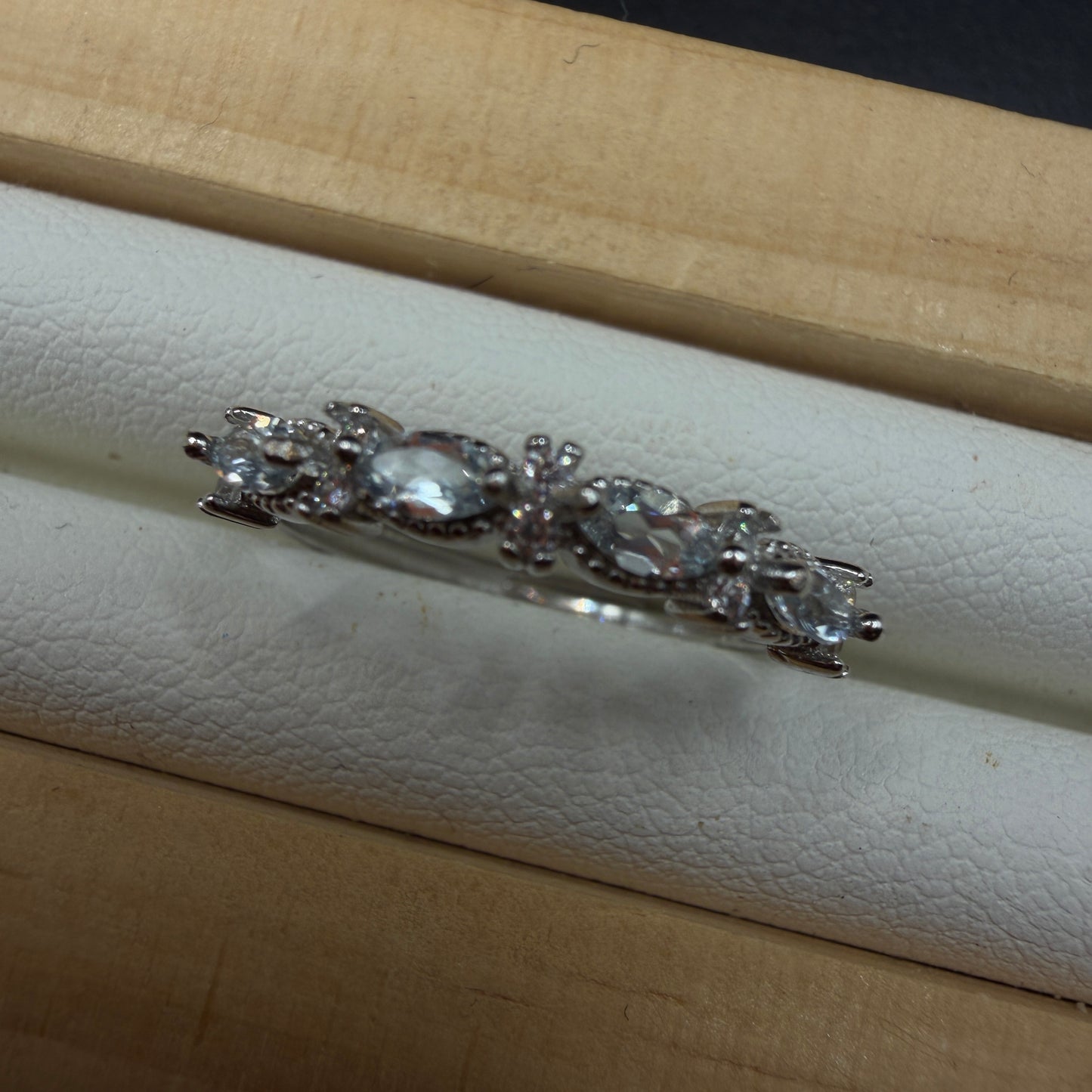 Aquamarine S925 Adjustable Ring