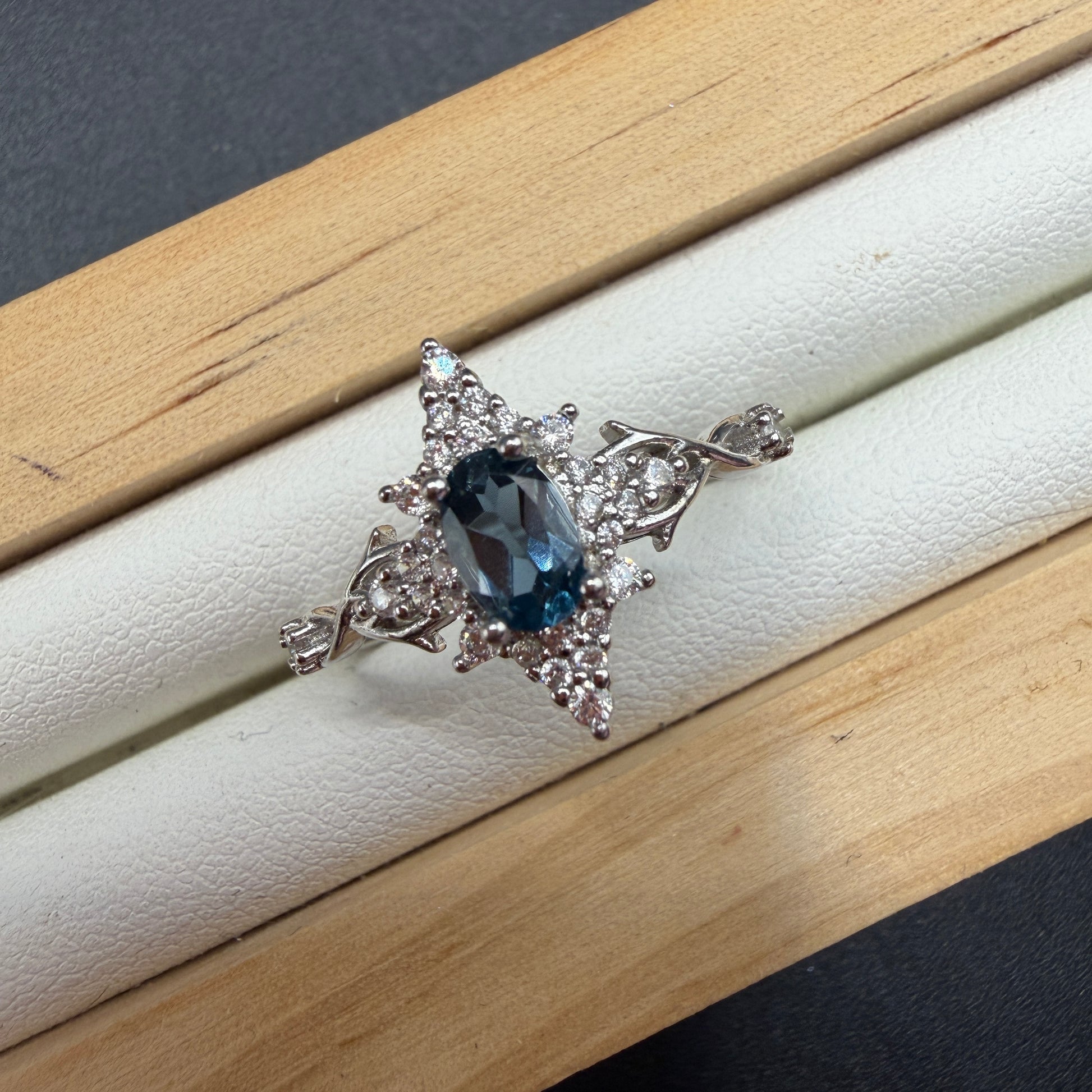 Blue Topaz S925 Adjustable Ring