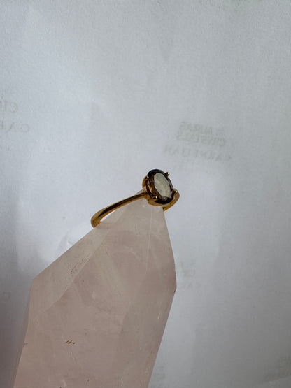 Gold Smokey Quartz Ring