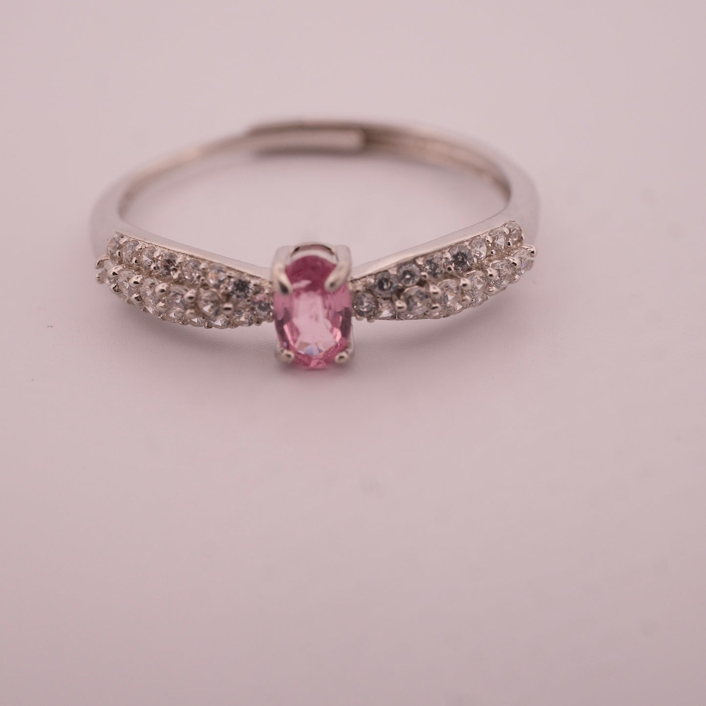 Pink Tourmaline S925 Adjustable Ring