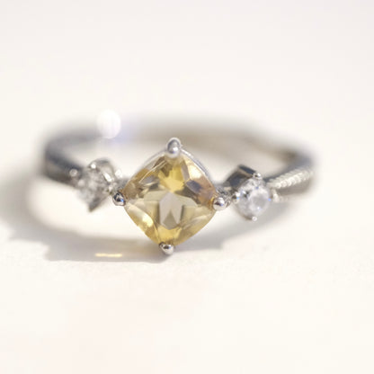 Citrine S925 Adjustable Ring
