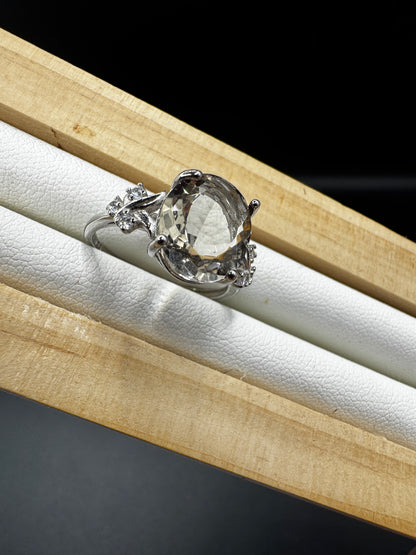 Smokey Quartz S925 Adjustable Ring