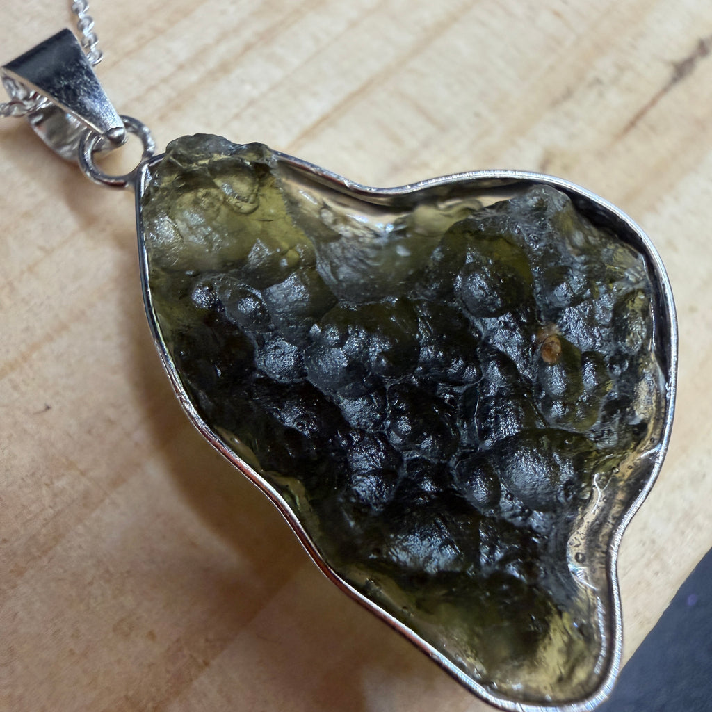 Raw Moldavite S925 Certified Necklace