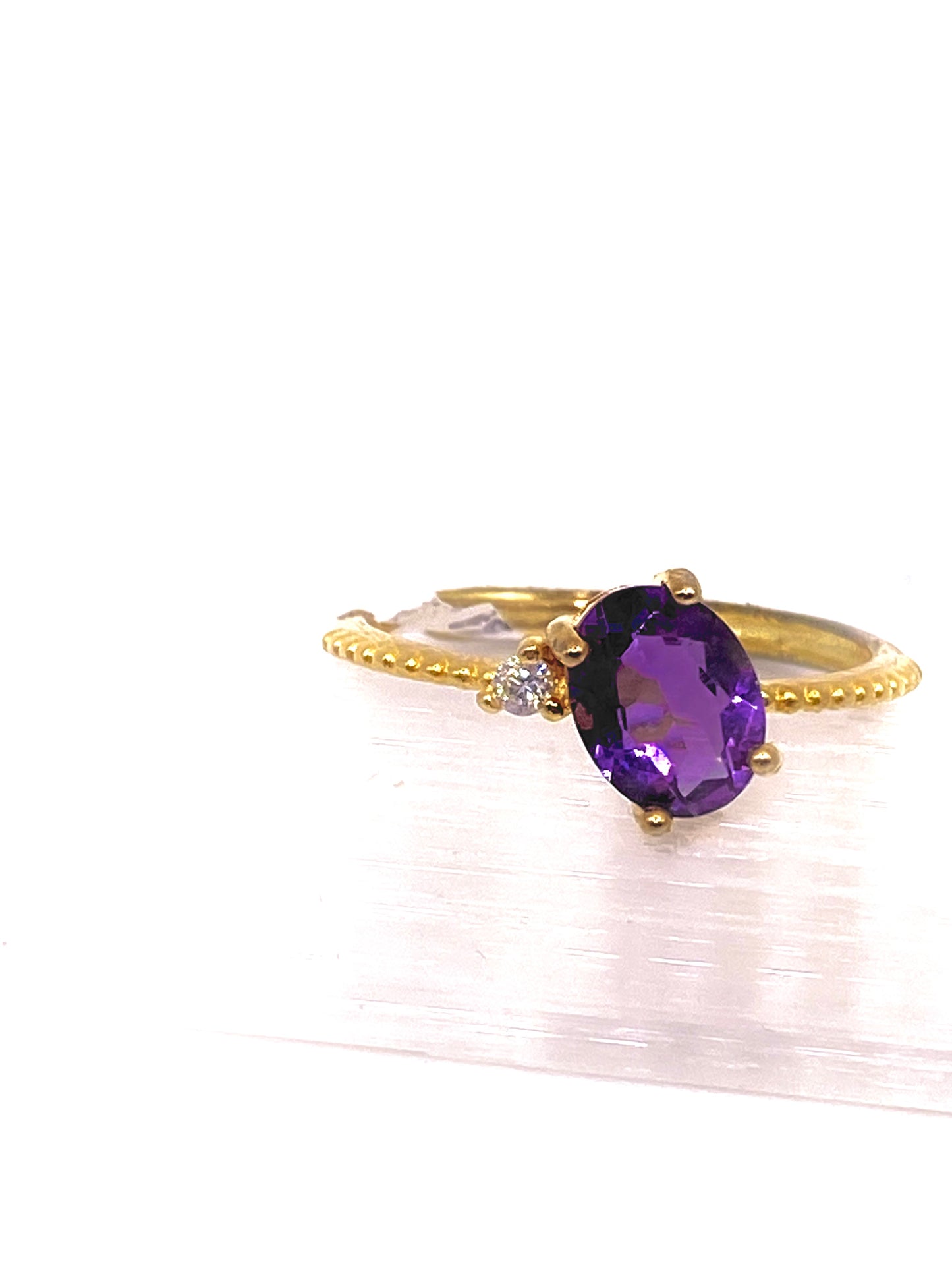 Amethyst Ring Gold Coated S925