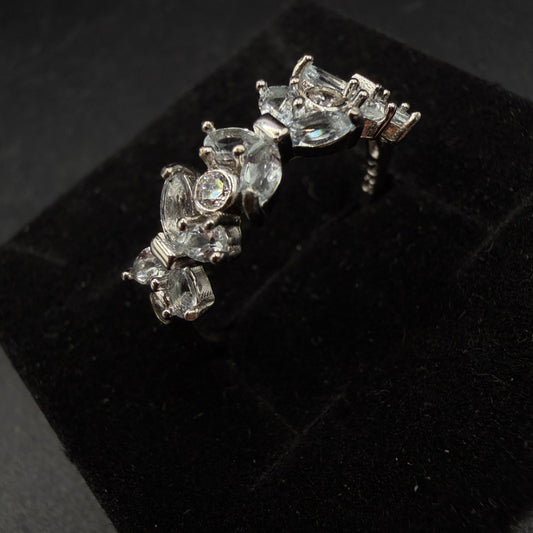 Aquamarine Butterfly S925 Certified Adjustable Ring