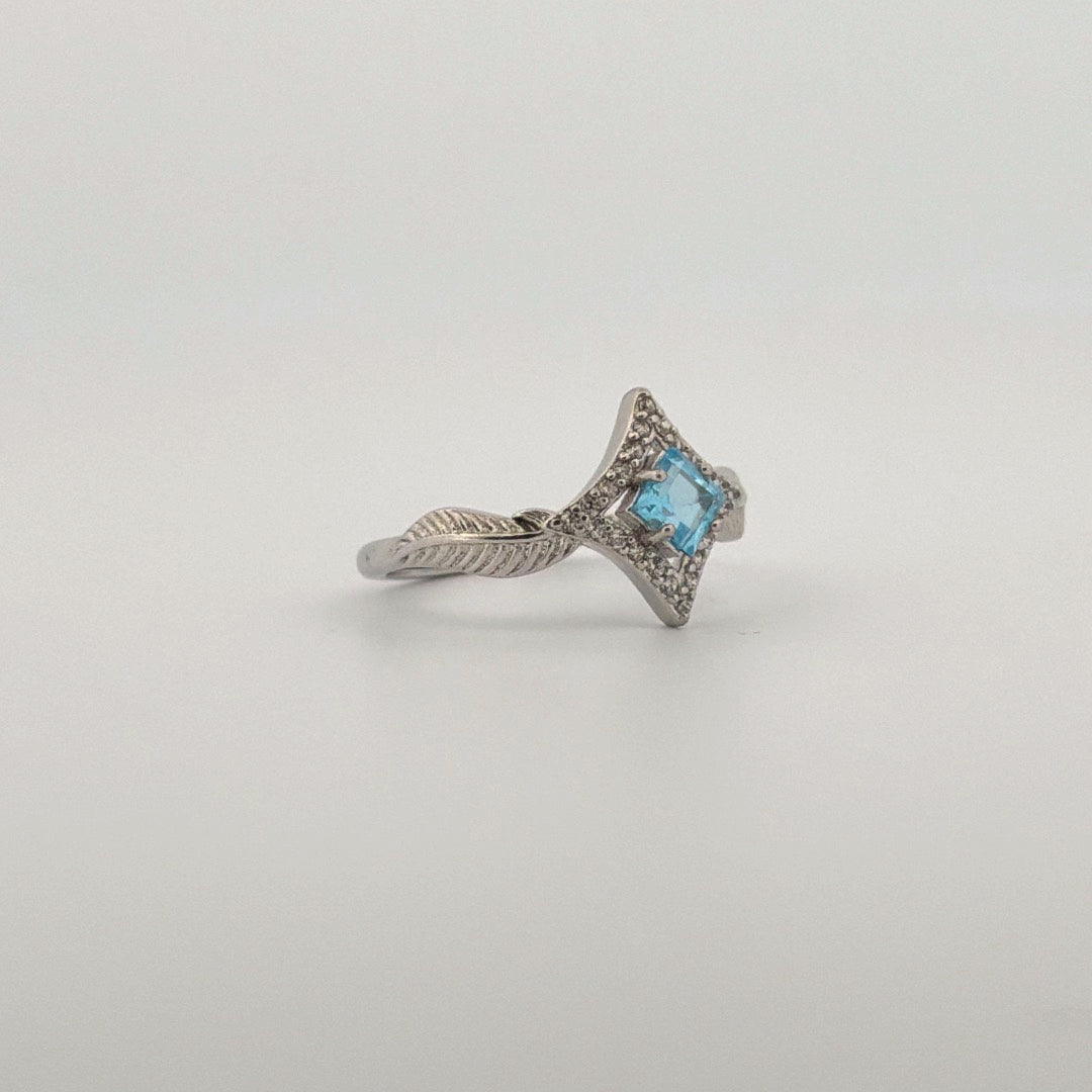 Blue Topaz S925 Adjustable Ring