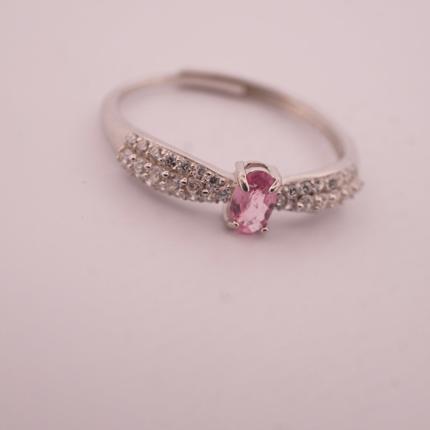 Pink Tourmaline S925 Adjustable Ring