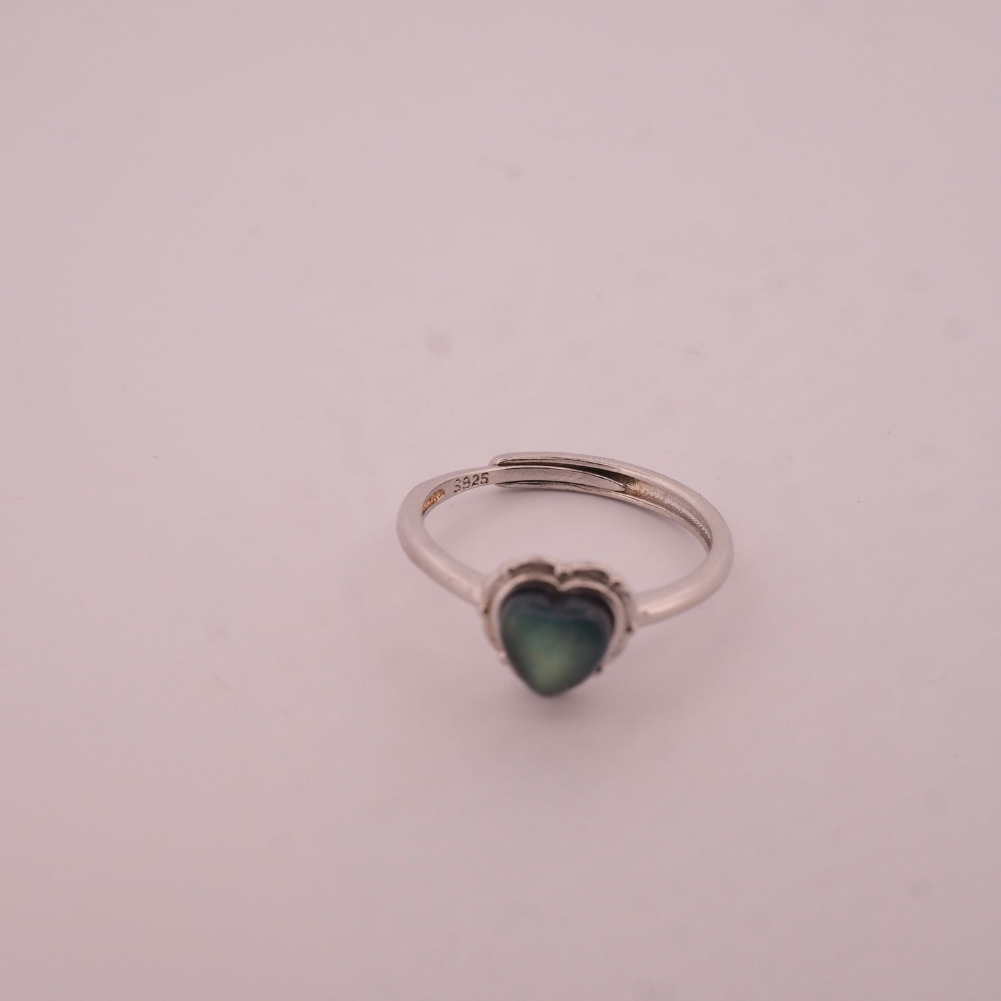 Labradorite Heart S925 Adjustable Ring