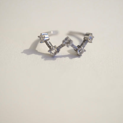 Clear Quartz S925 Adjustable Ring