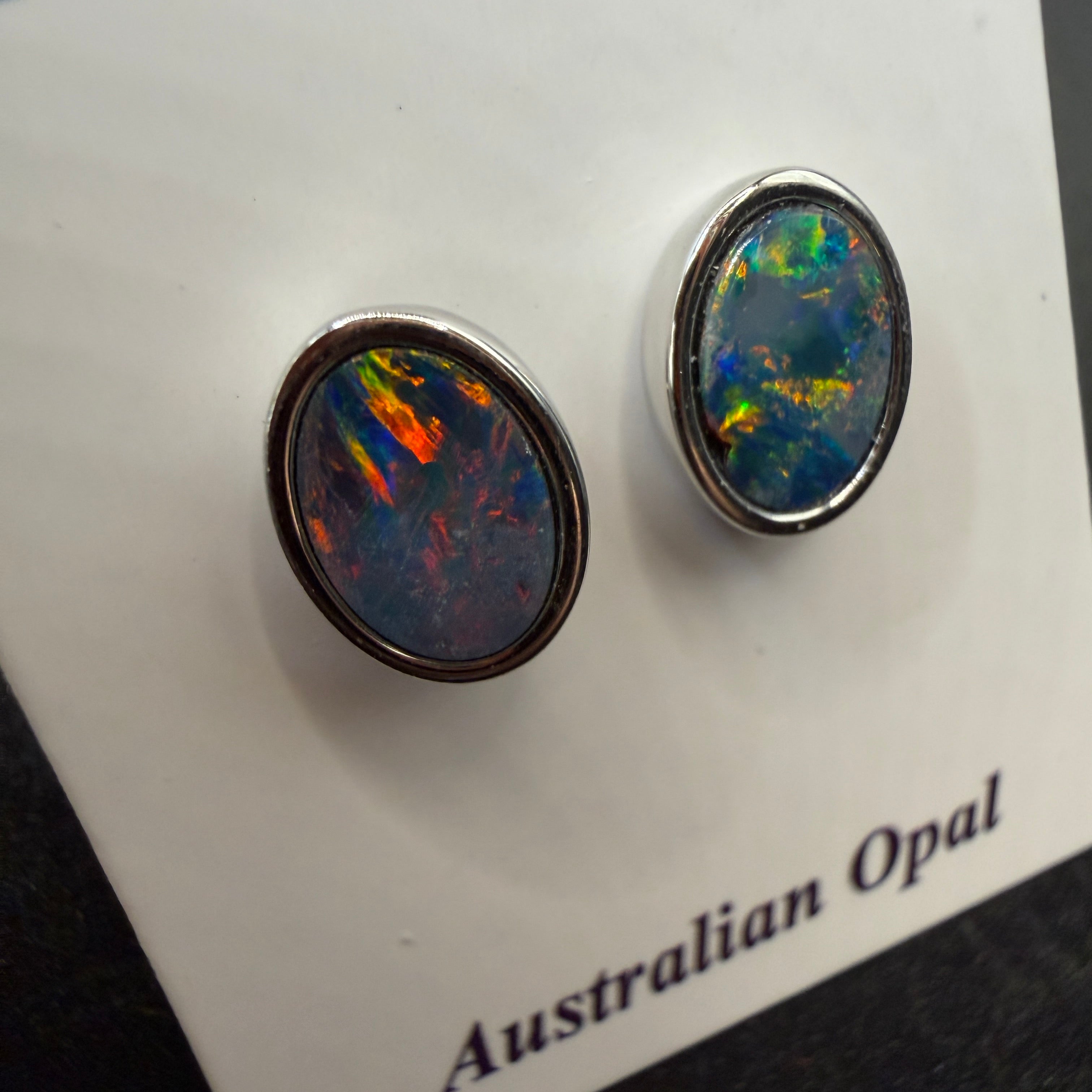 Australian Boulder Opal S925 Earrings