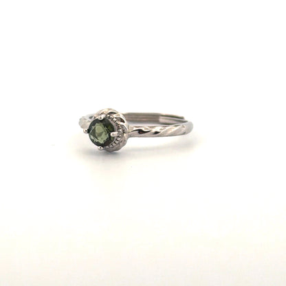 Moldavite S925 Certified Adjustable Ring