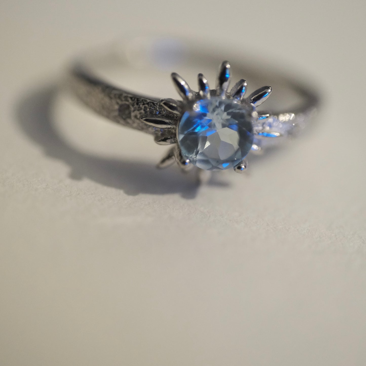 Aquamarine Sun S925 Adjustable Ring