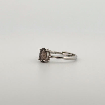 Smokey Quartz S925 Adjustable Ring