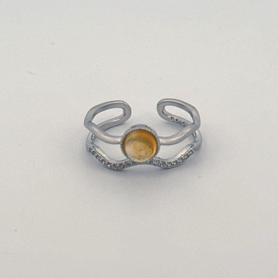 Citrine S925 Adjustable Ring