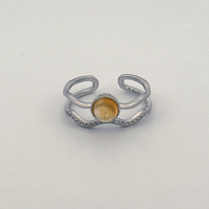 Citrine S925 Adjustable Ring