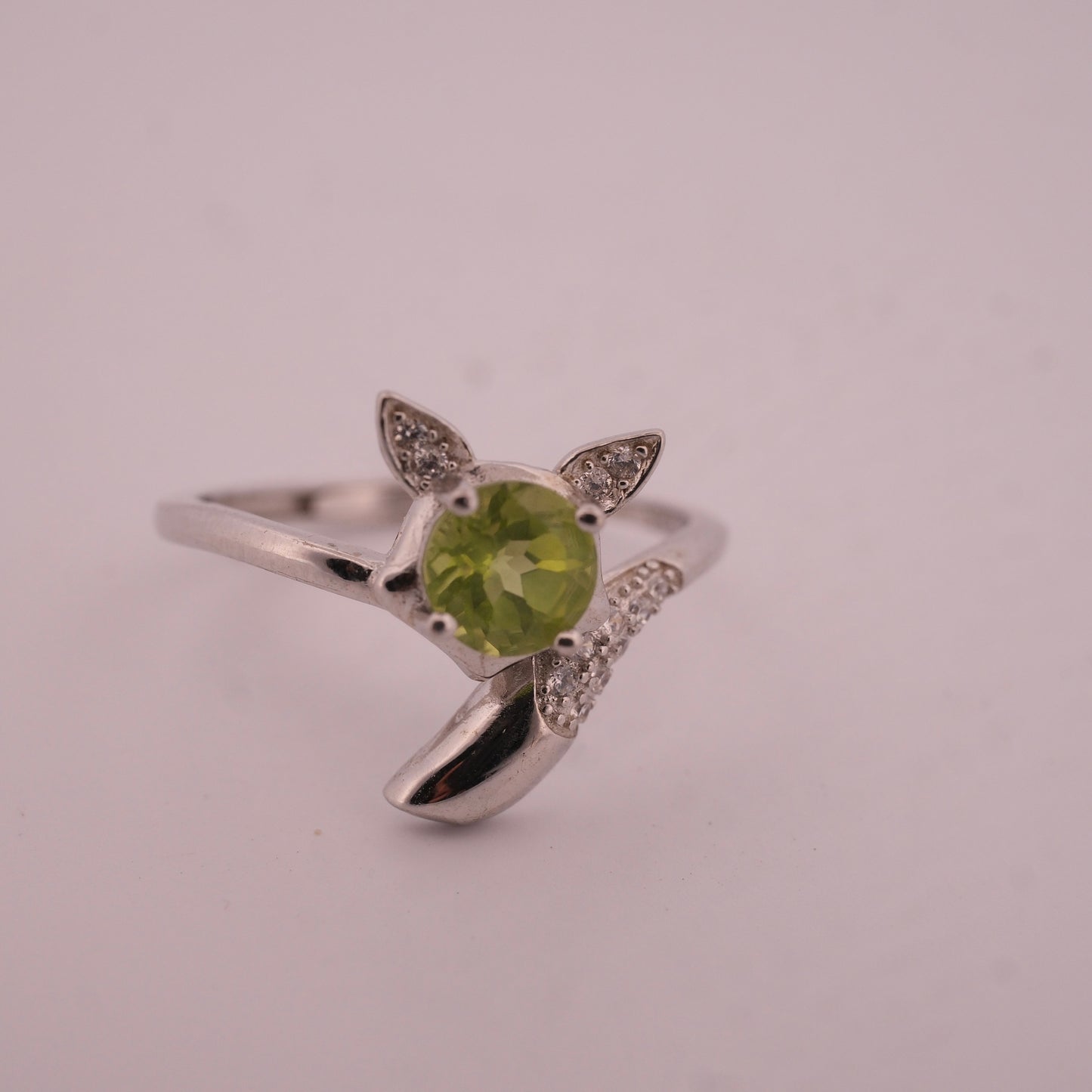 Peridot Fox S925 Adjustable Ring