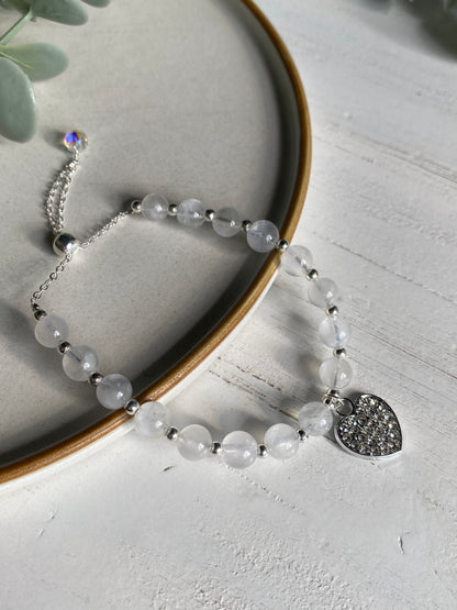 Moonstone Heart Bracelet