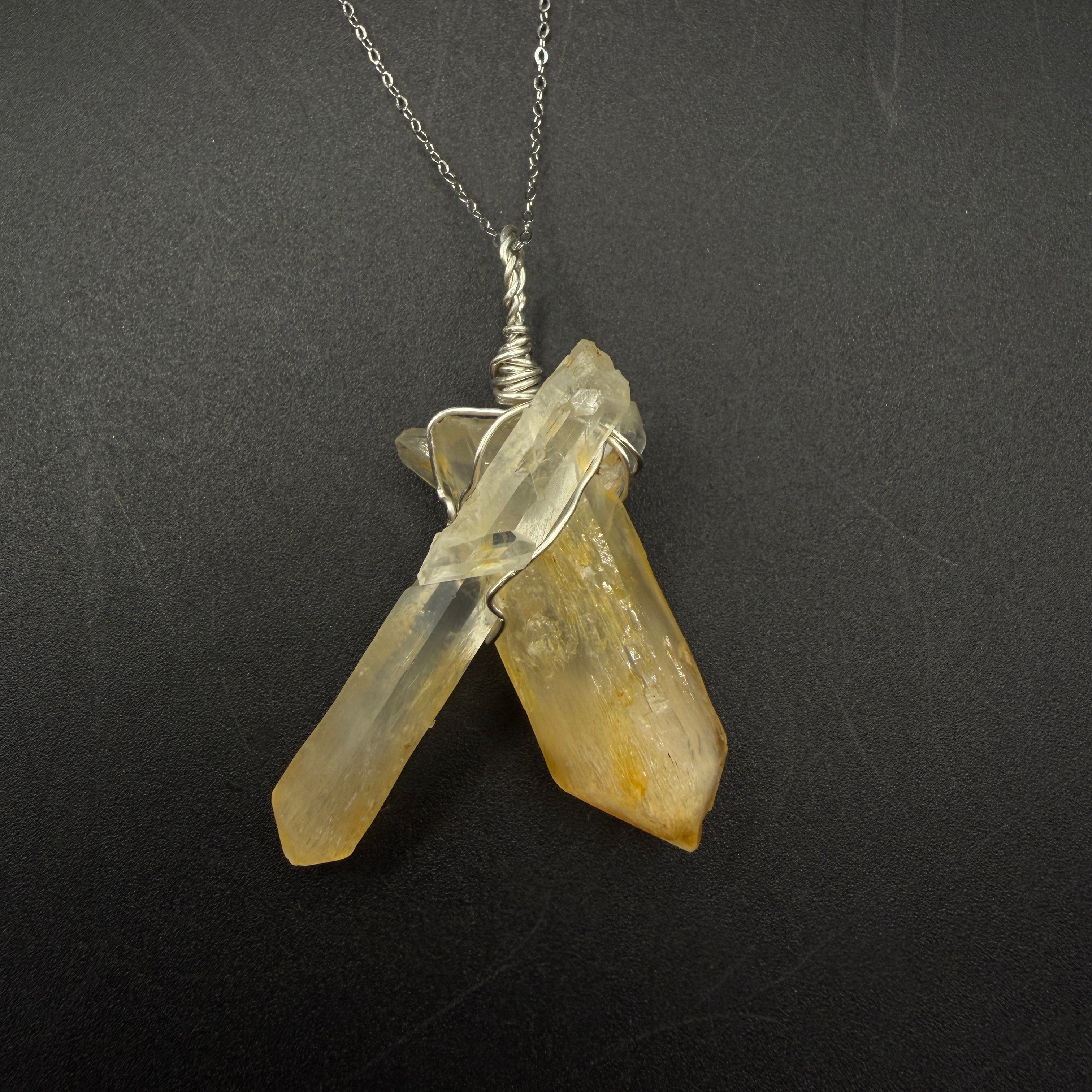 Columbian Mango Quartz S925 Handmade Necklace