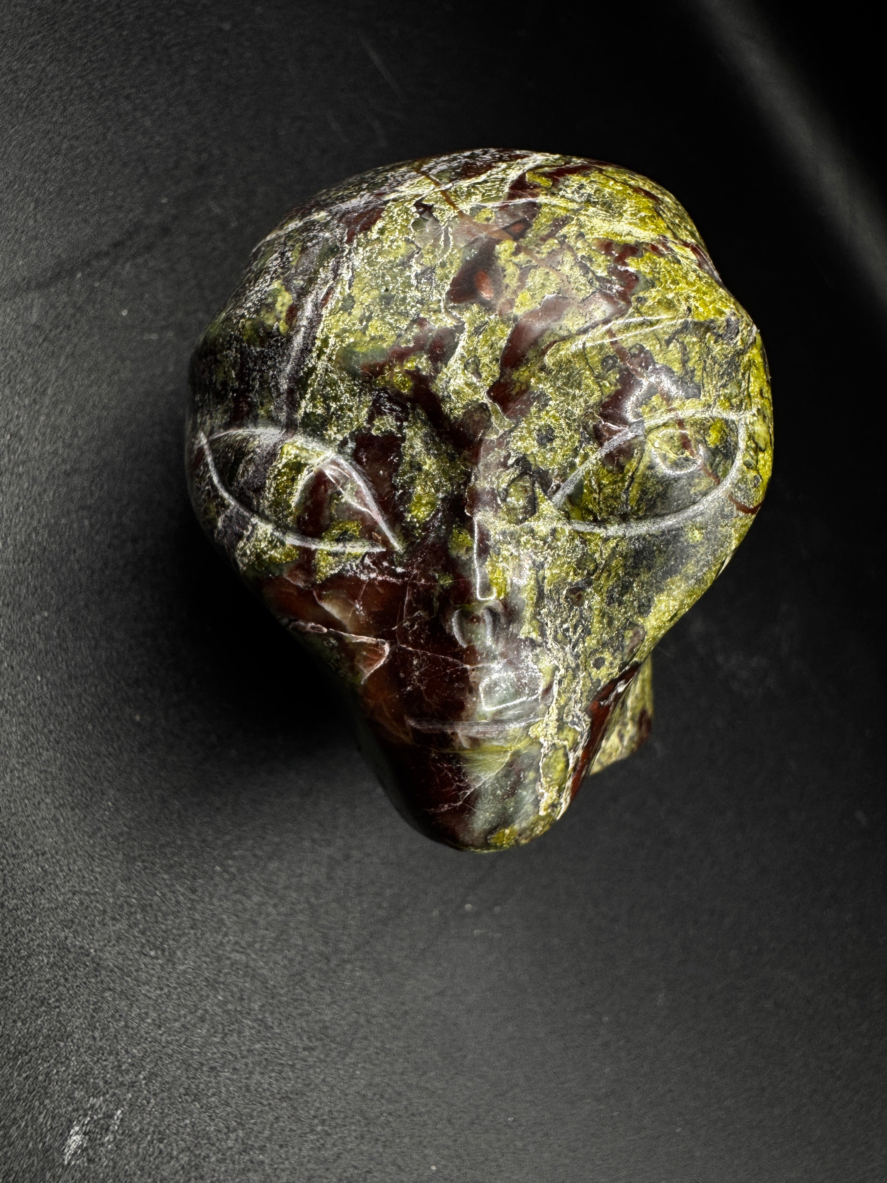 Dragon Stone Alien Head Carving
