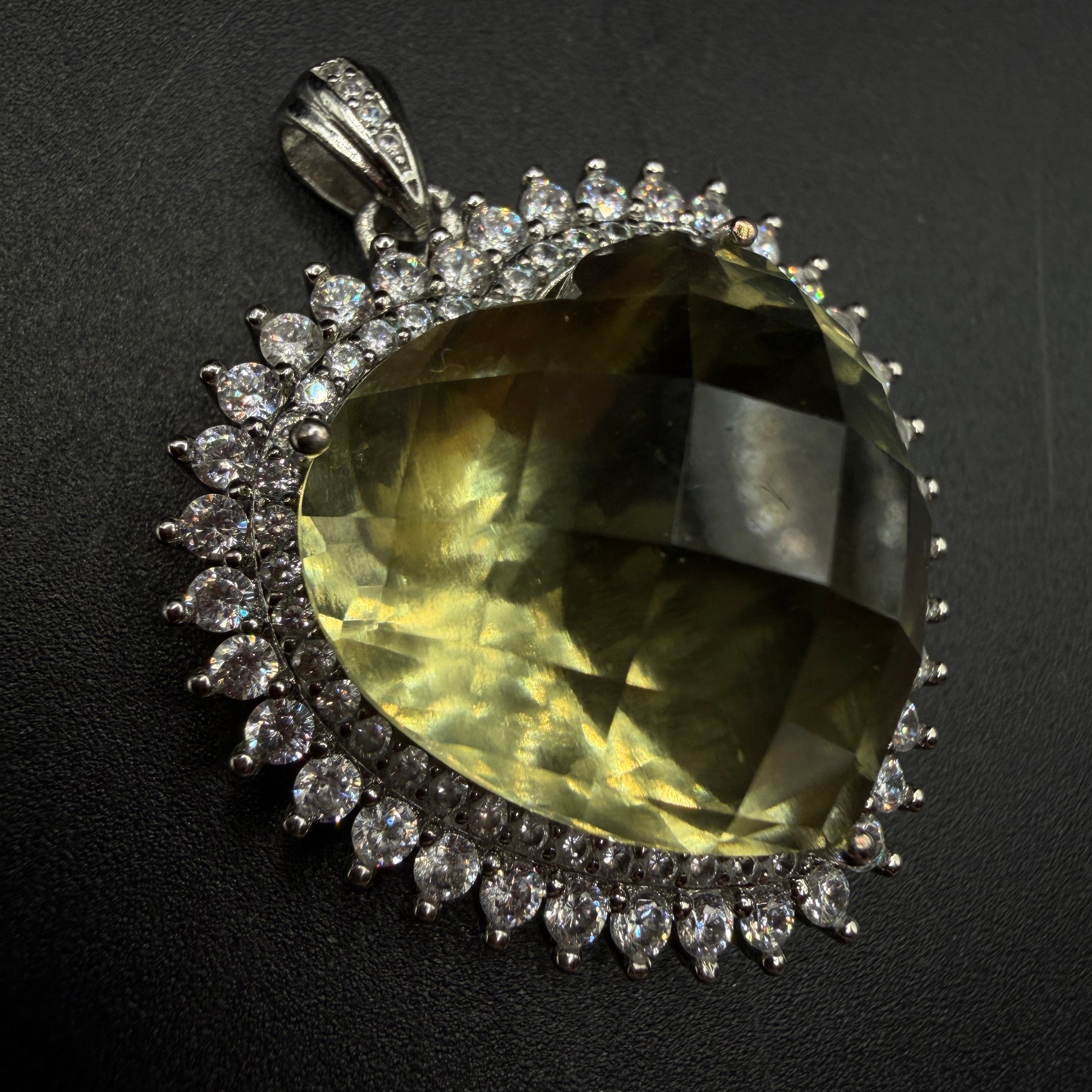 Giant Libyan Desert Glass Heart S925 Certified Necklace