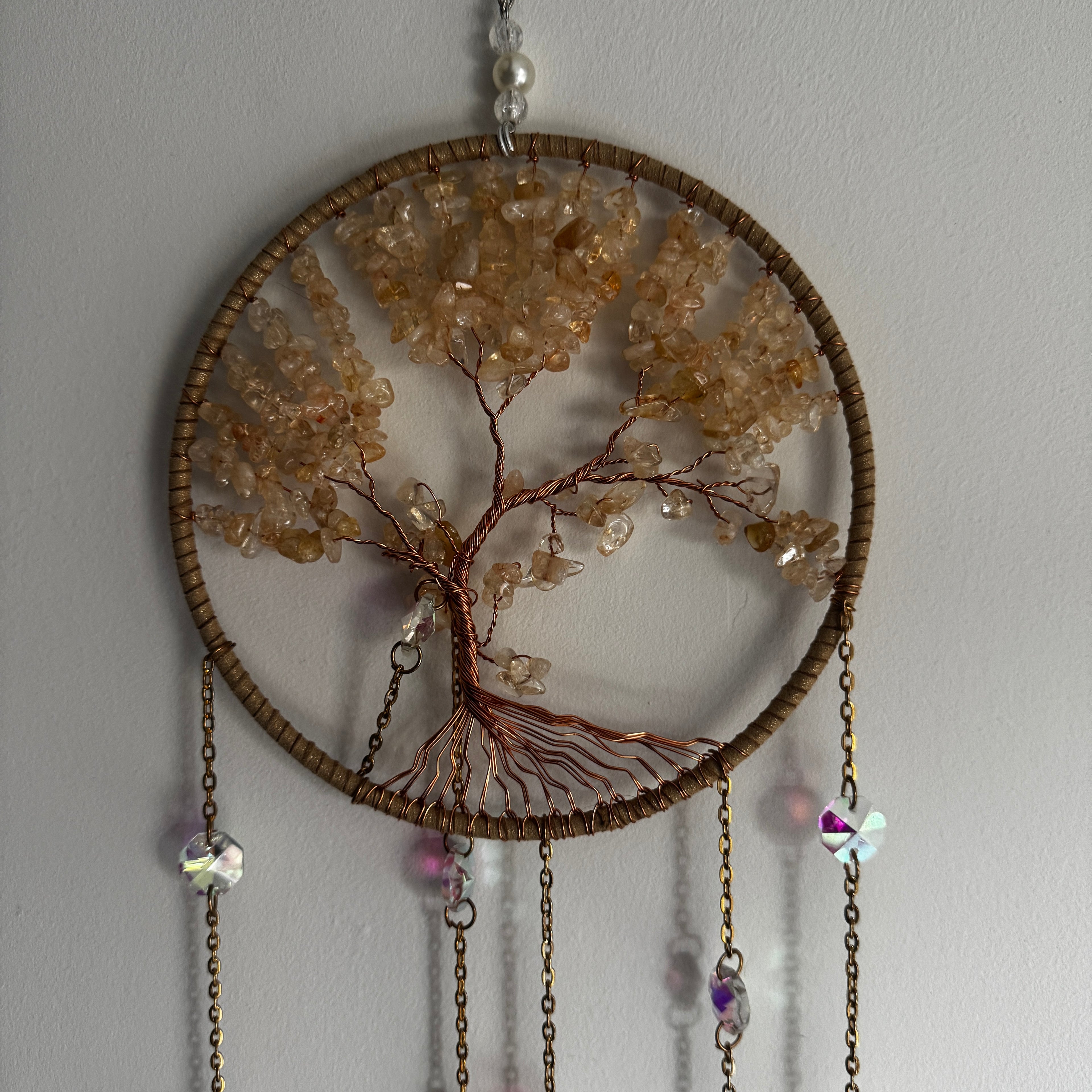 Citrine and Agate Slice Suncatcher