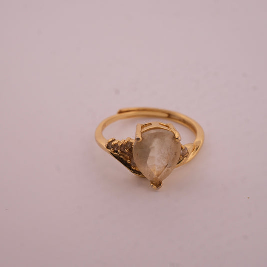 Amethyst and Peridot S925 Adjustable Ring