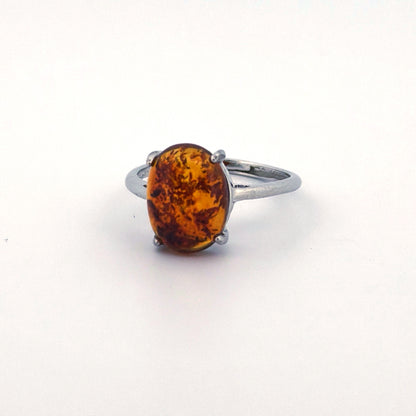 Amber S925 Adjustable Ring