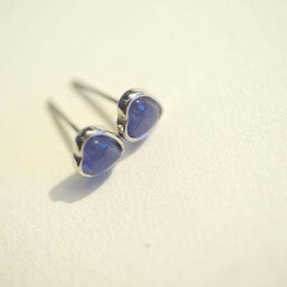 Labradorite Heart S925 Stud Earrings