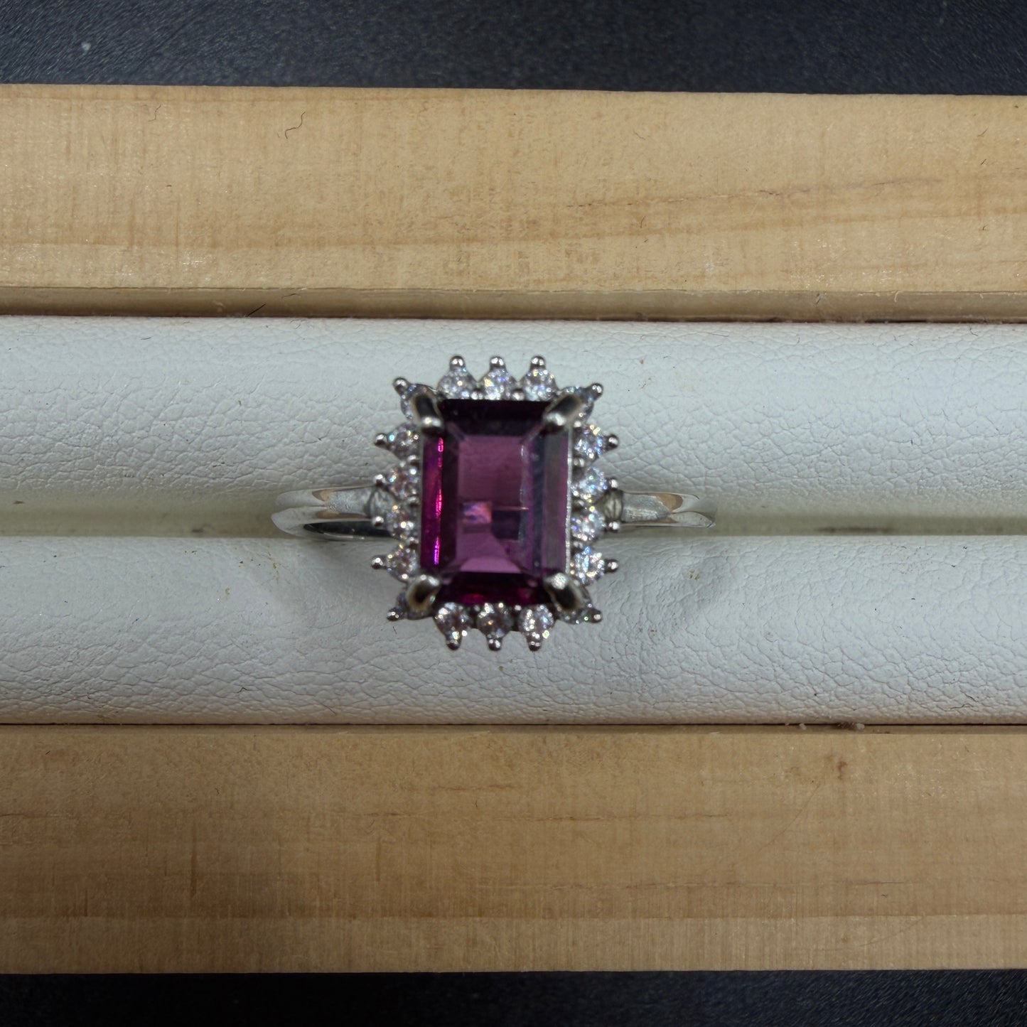 Rhodolite Garnet S925 Adjustable Ring