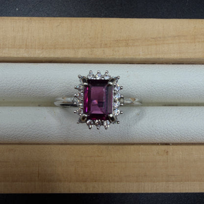 Rhodolite Garnet S925 Adjustable Ring