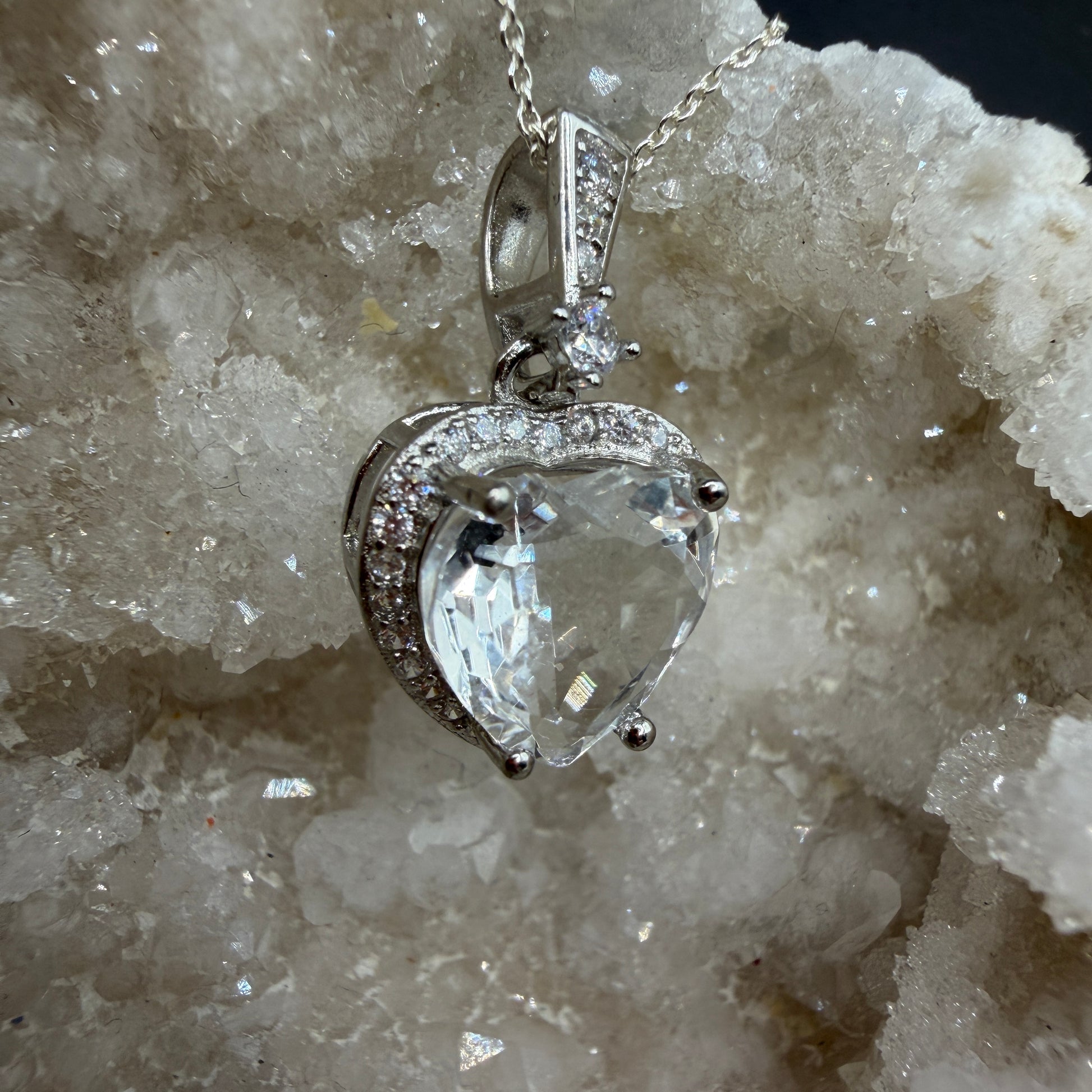 Clear Quartz Heart S925 Necklace