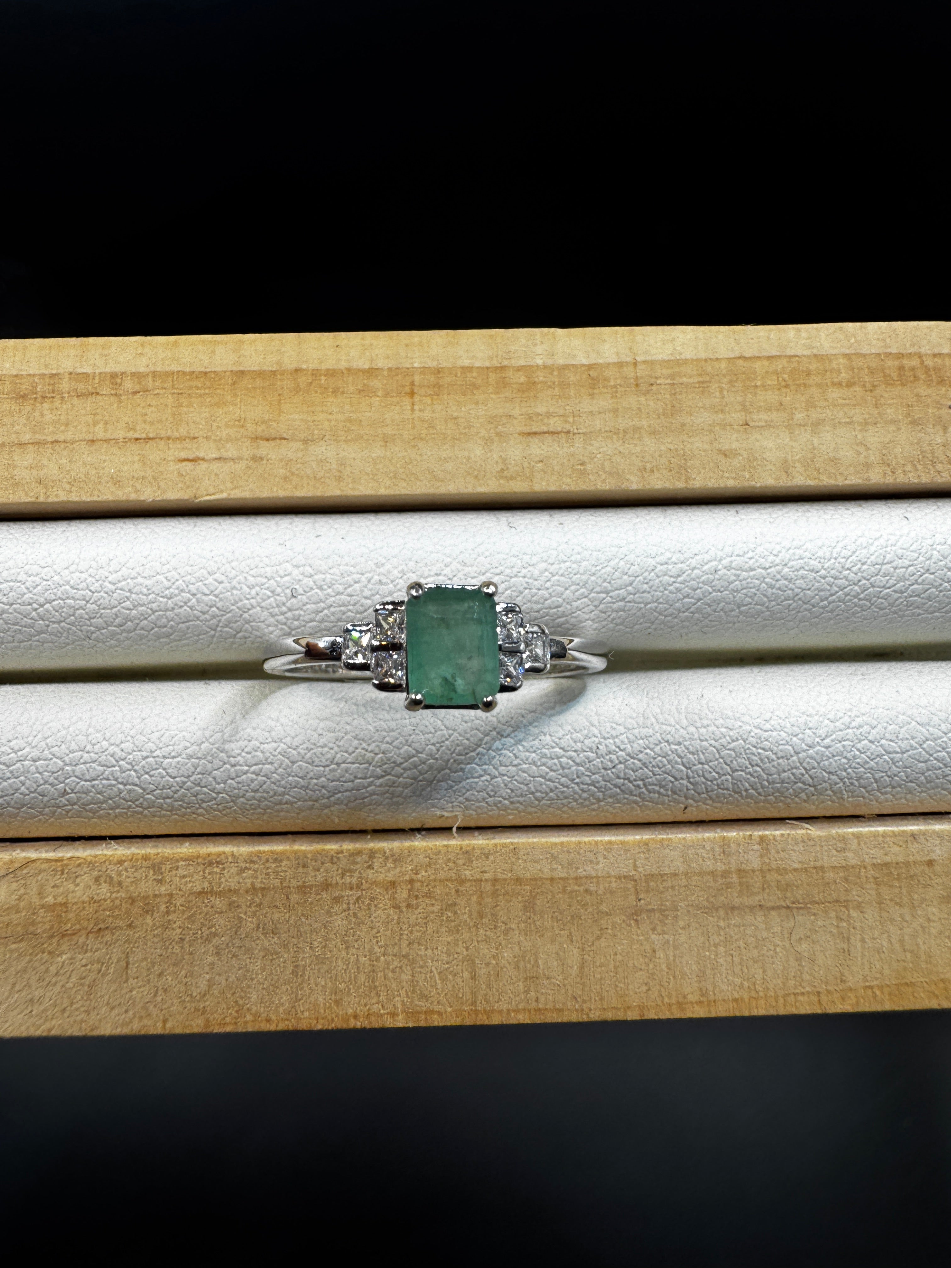 Emerald S925 Adjustable Ring