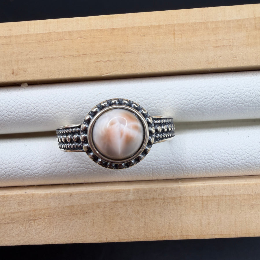 Pink Larimar S925 Adjustable Ring