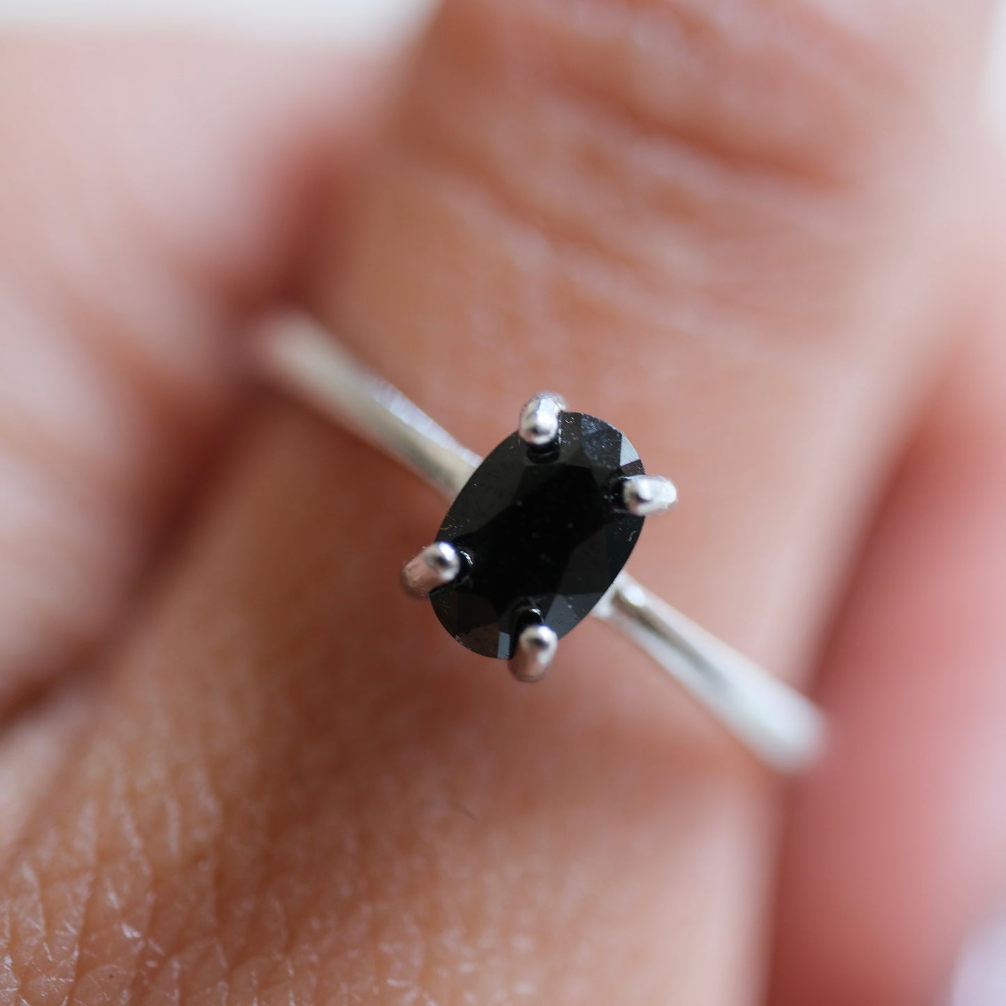 Obsidian S925 Adjustable Ring