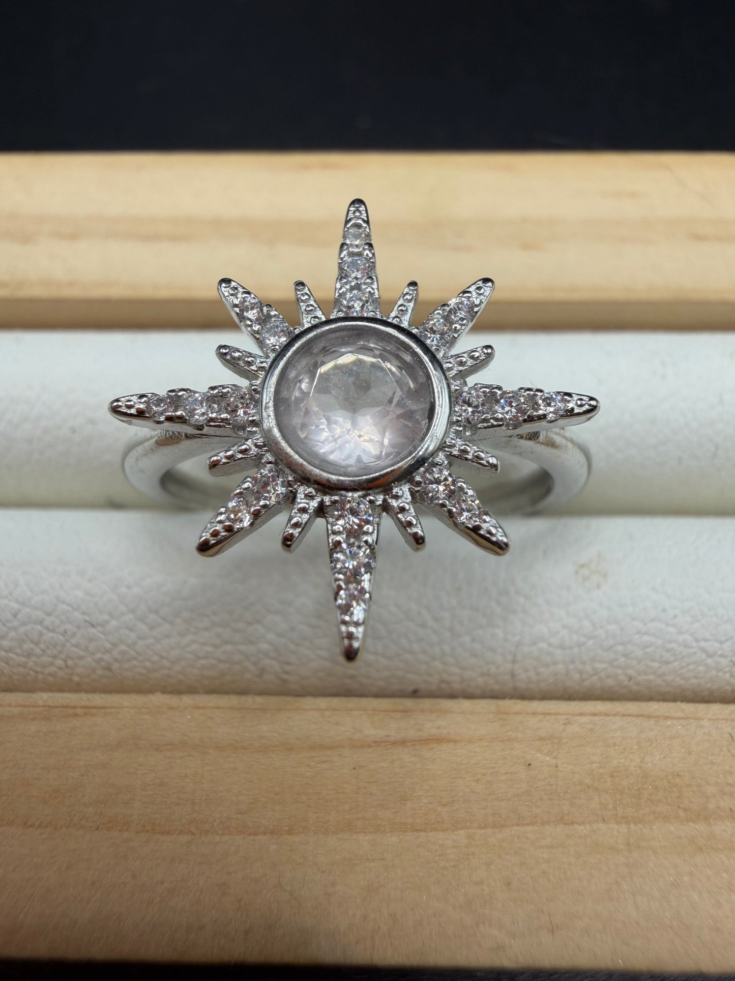 Rose Quartz S925 Adjustable Ring