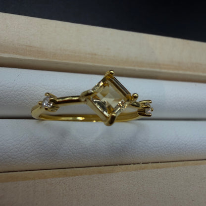 Citrine S925 Adjustable Ring