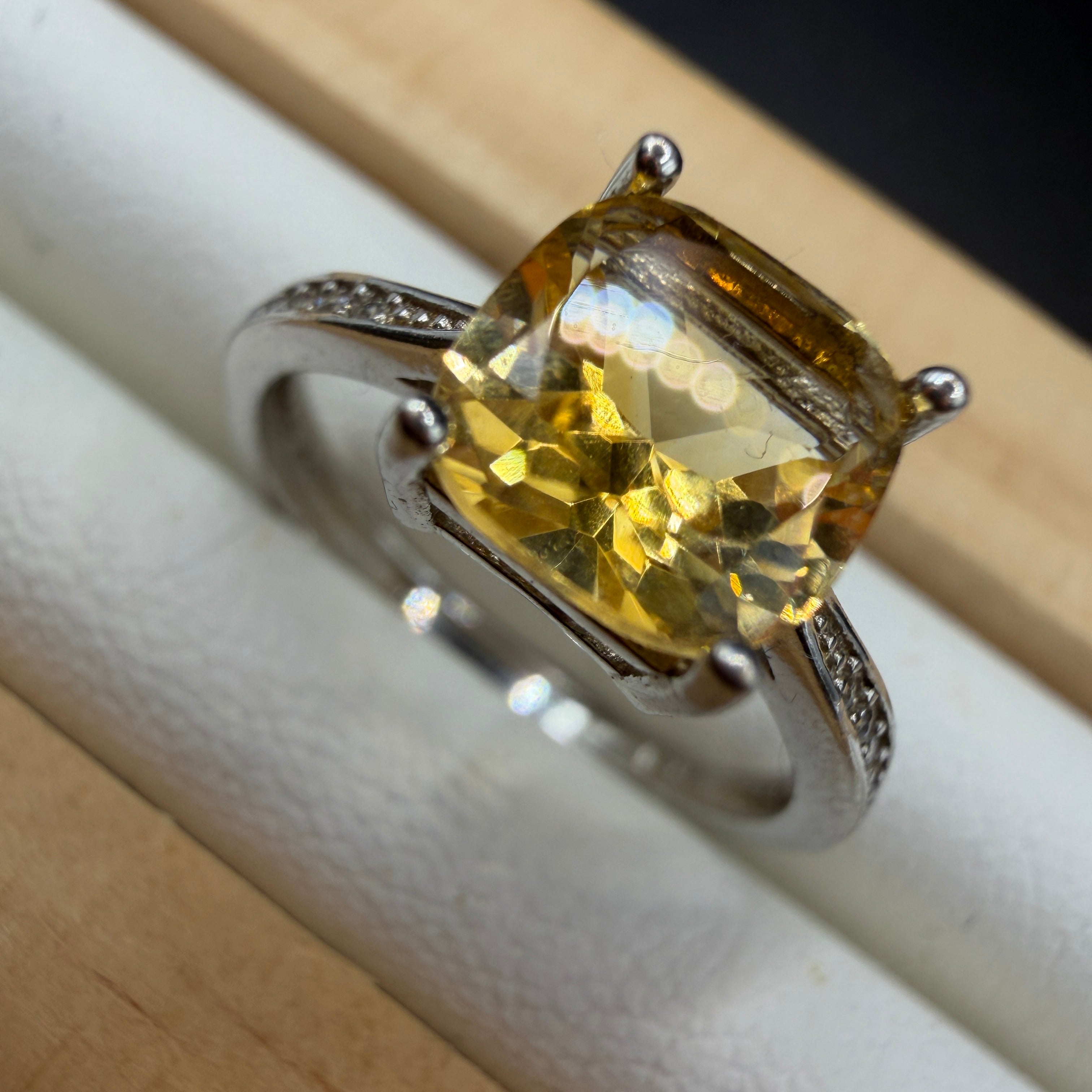 Citrine S925 Adjustable Ring
