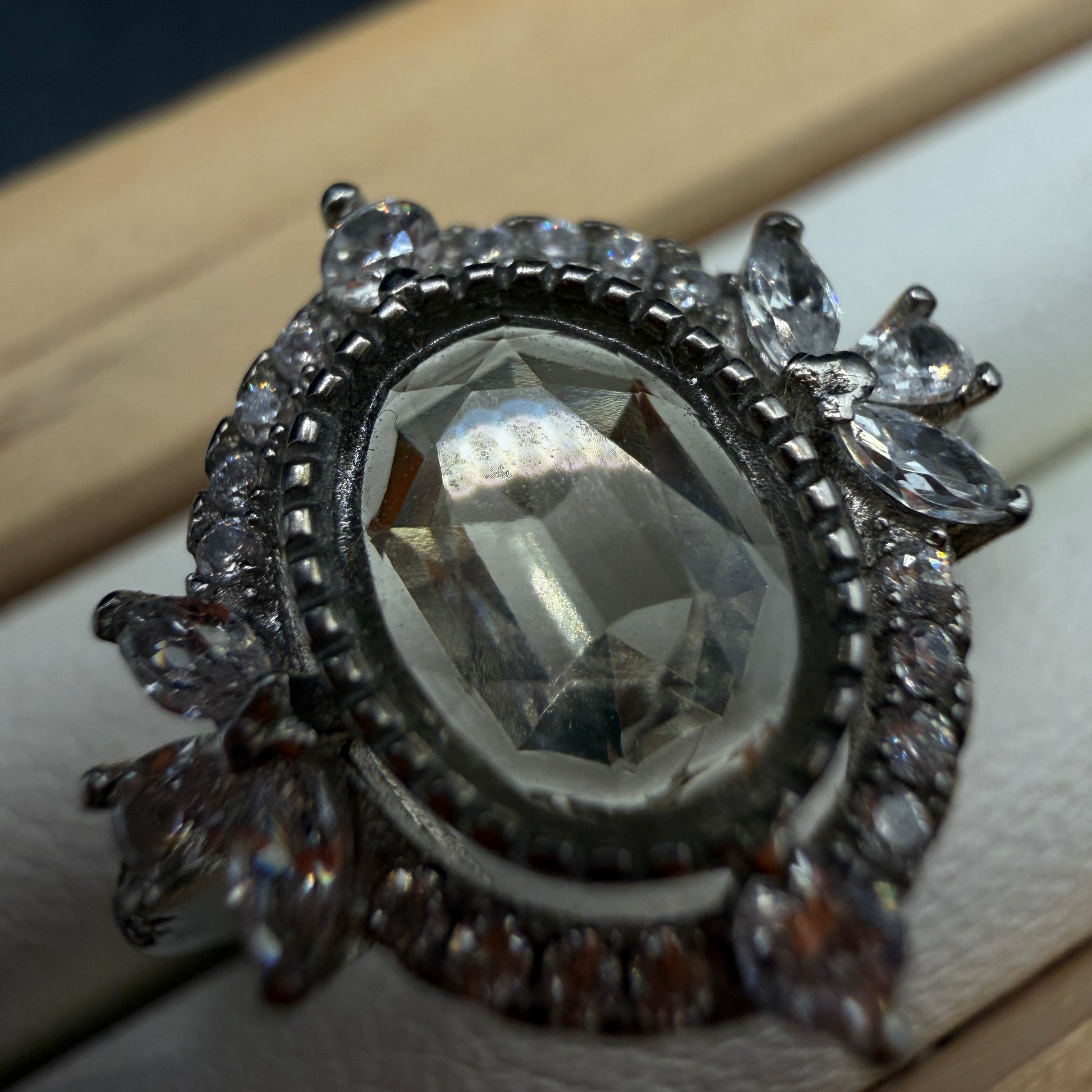 Libyan Desert Glass S925 Certified Adjustable Ring