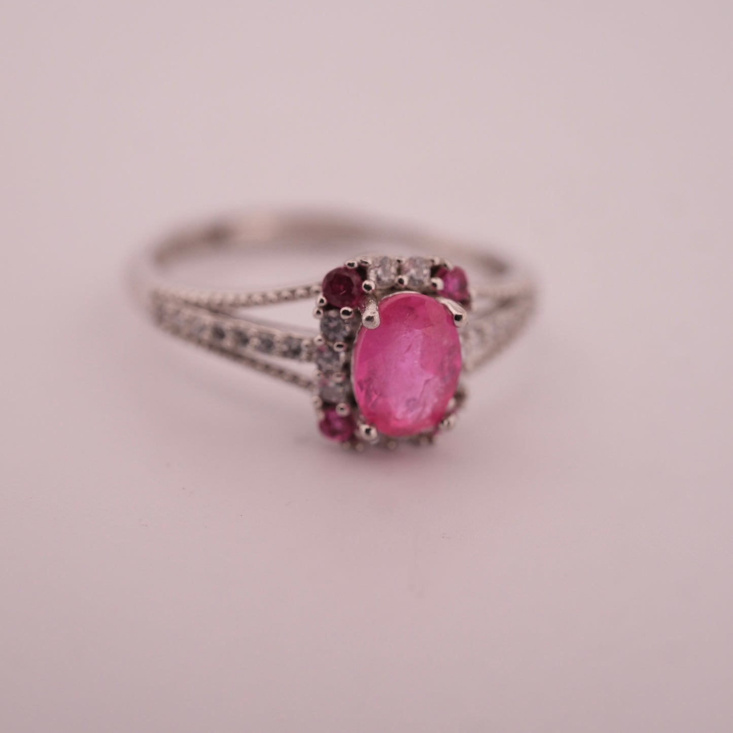 Pink Topaz S925 Adjustable Ring