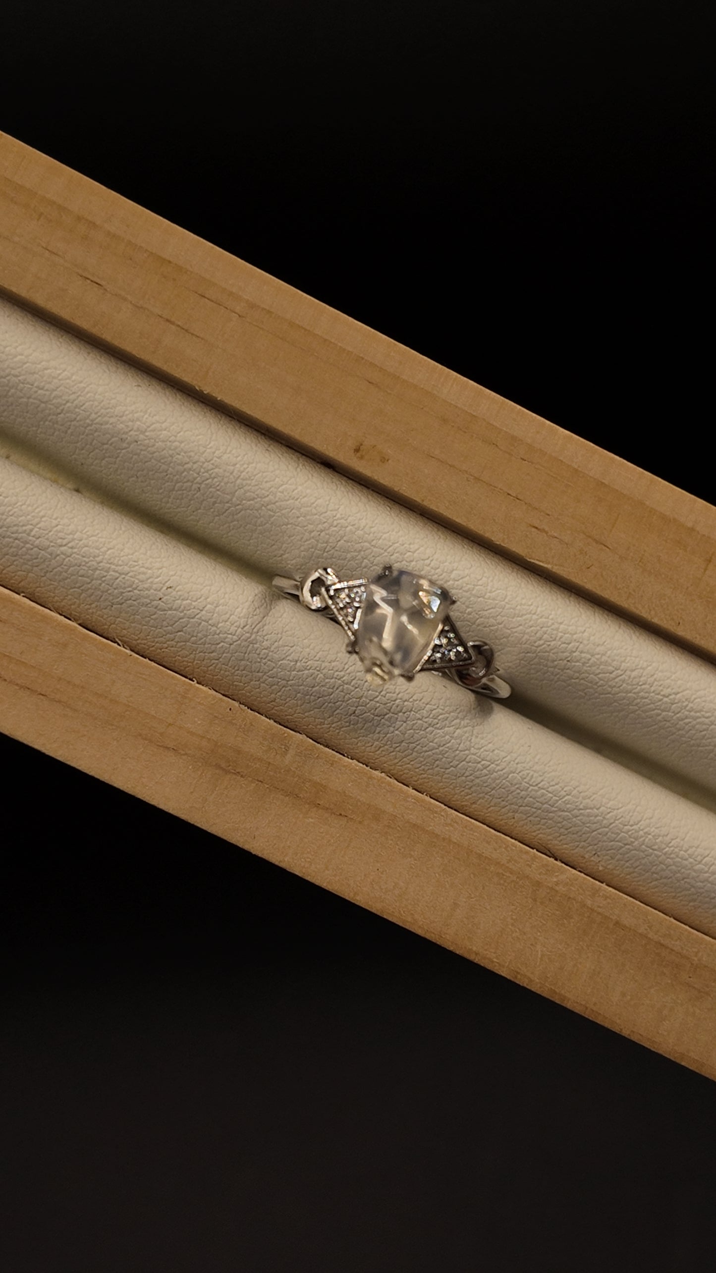 Moonstone Freeform S925 Adjustable Ring