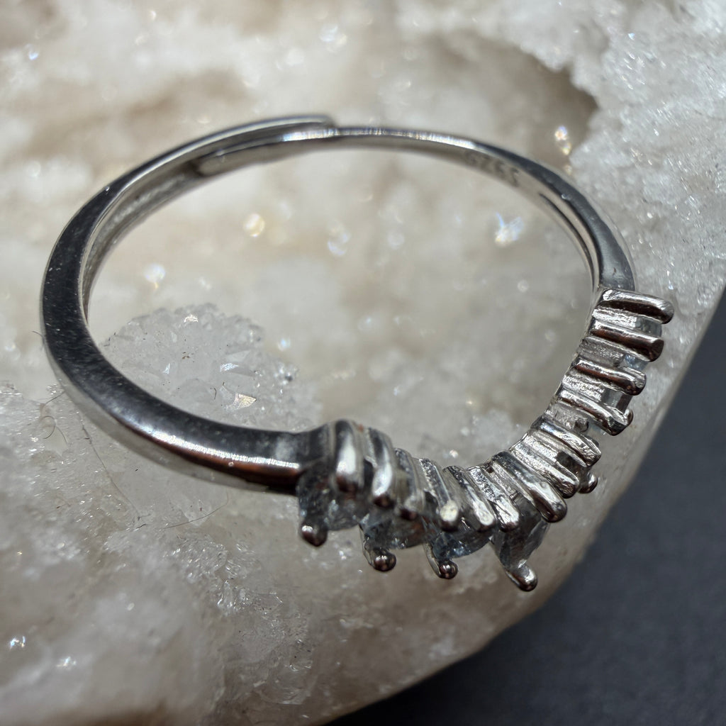 Aquamarine S925 Adjustable Ring