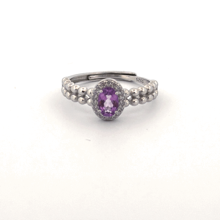Amethyst S925 Adjustable Ring
