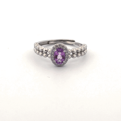 Amethyst S925 Adjustable Ring