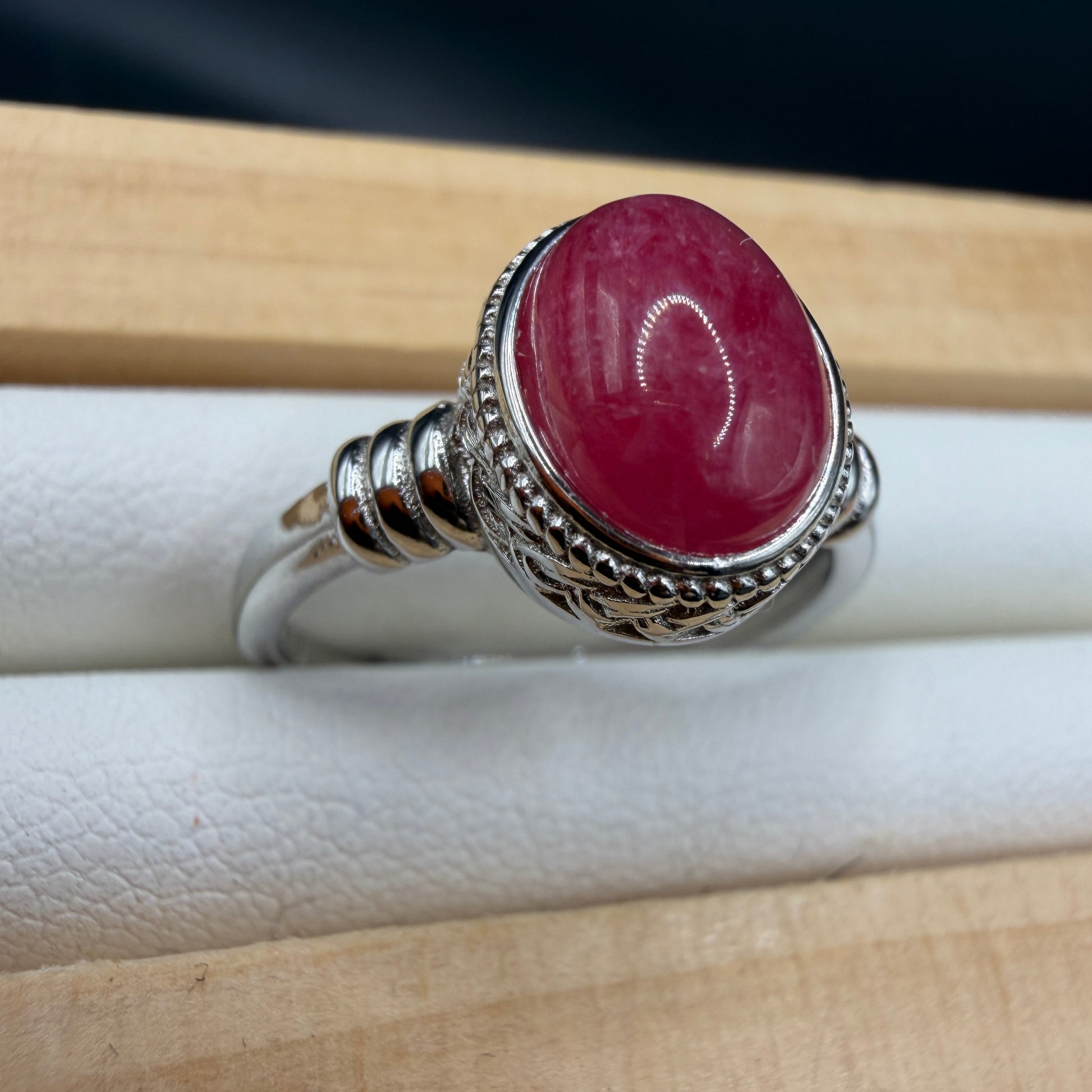 Rhodonite S925 Adjustable Ring