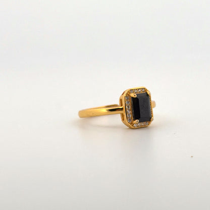 Black Spinel S925 Adjustable Ring