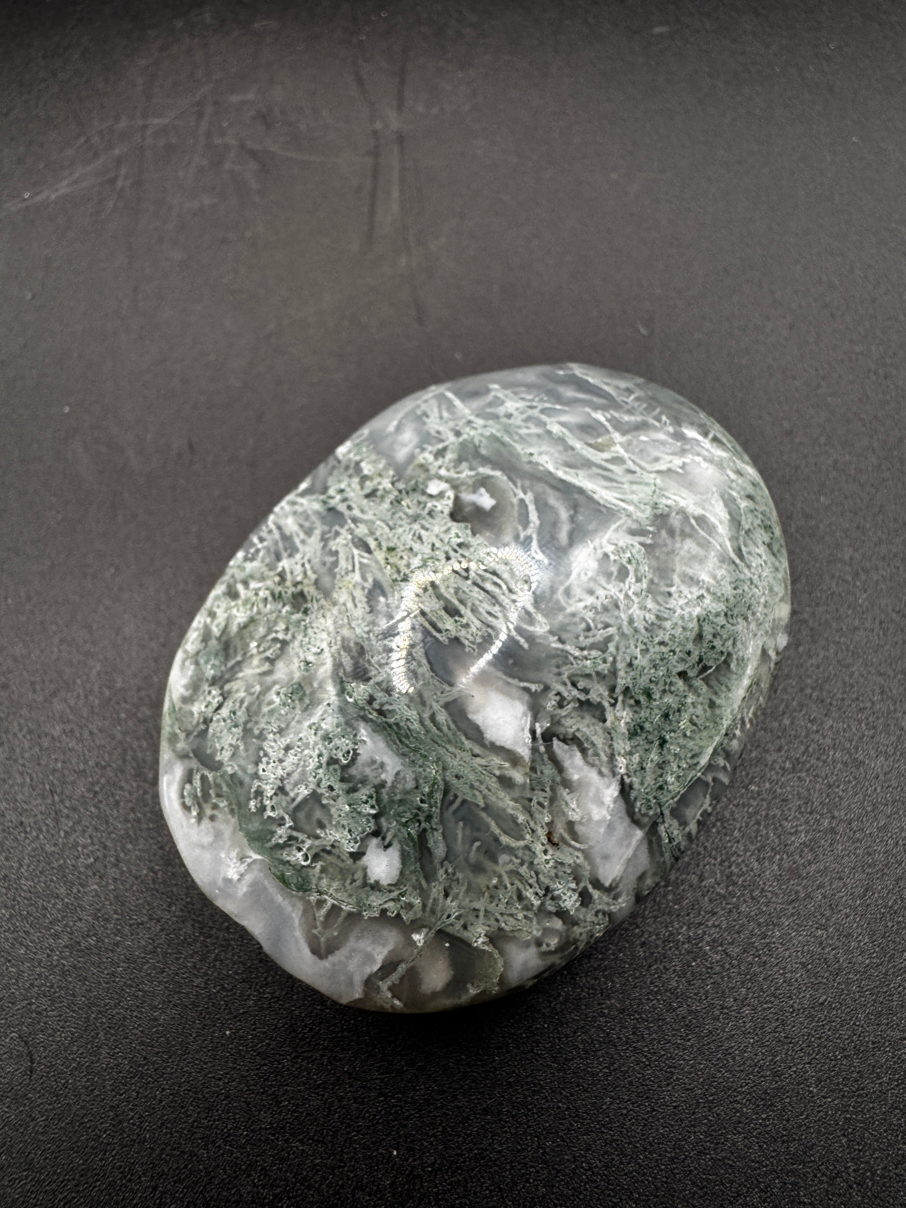 Moss Agate Palm Stone