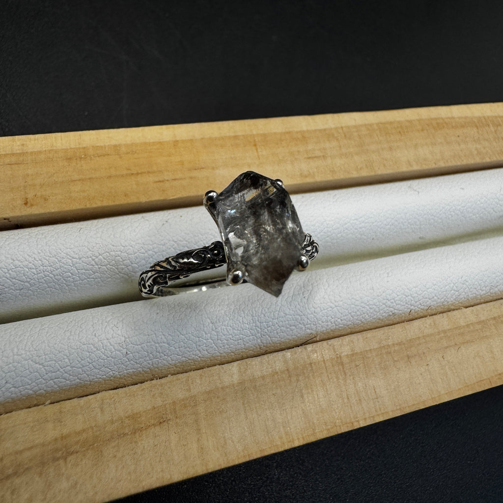 Herkimer Diamond S925 Adjustable Ring