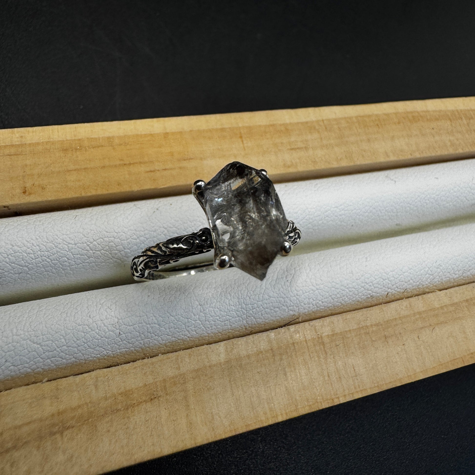 Herkimer Diamond S925 Adjustable Ring