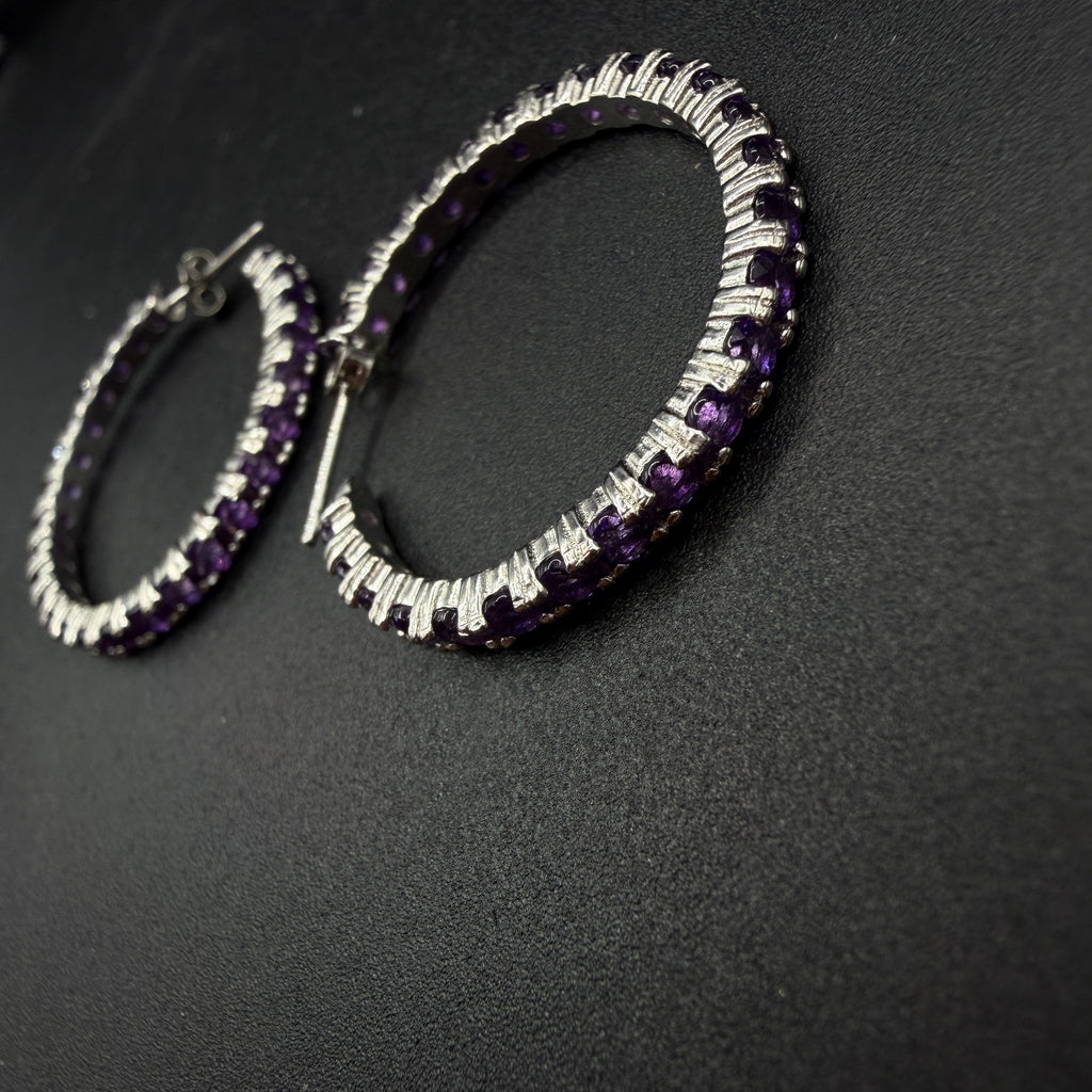 Amethyst Hoop S925 Certified Earrings